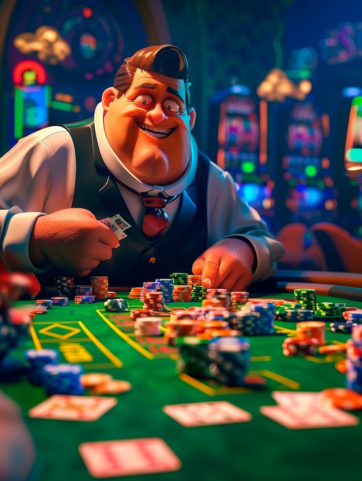 Panel taruhan Hacksaw Gaming di cmd777 menampilkan chip virtual dan area taruhan untuk blackjack